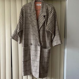 Ellen Tracy Multicolor Plaid Coat Size S